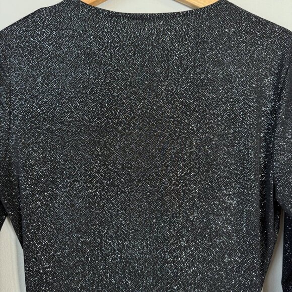 Lucy in the Sky Sparkly Cutout Bodycon Mini Dress Women's M Black Silver Party - Picture 10 of 11